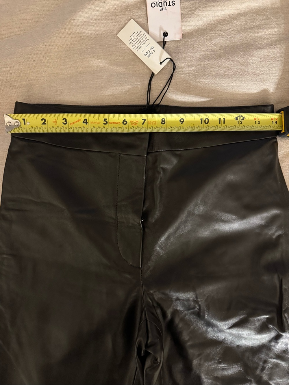 NWT Ann Taylor Studio Collection Black Genuine Leather Seam Detail Pants Sz 2 - Picture 5 of 6